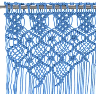 vidaXL Zasłona z makramy, niebieska, 140 x 240 cm, bawełna - Zasłony - miniaturka - grafika 23