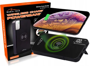 Powerbank 10000mAh 2w1 Ładowarka Indukcyjna Qi - Powerbanki - miniaturka - grafika 2