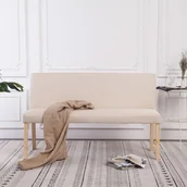 Ławki do przedpokoju - vidaXL Ławka, 139,5 cm, kremowa, poliester vidaXL - miniaturka - grafika 1