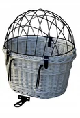 Koszyki rowerowe - Kosz na rower Koszyk wiklinowy z kratką dla psa - miniaturka - grafika 1