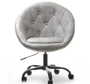 Vanity Krzesło Kosmetyczne Mediolan Szary Popiel LOUNGE4SZARYPOPIEL - Krzesła i taborety kosmetyczne - miniaturka - grafika 3