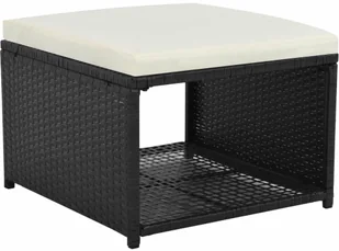 vidaXL Zestaw mebli do ogrodu, 10 części, polirattan, czarno-biały - Meble ogrodowe - miniaturka - grafika 5