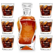 Karafki - Murrano Zestaw Karafka Łamana z 6 Szklankami Grawer Podziękowania KARK_6xSZC-009 - miniaturka - grafika 1