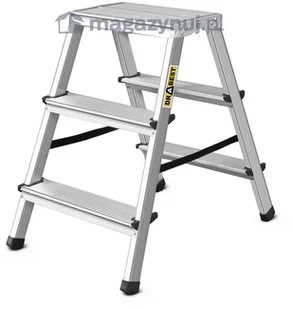 Drabina aluminiowa, dwustronna, 3 stopnie wytrzymałość: 125-150 kg (wytrzymałość 125 kg) - Drabiny Drabina aluminiowa, dwustronna, 3 stopnie wytrzymałość: 125-150 kg (wytrzymałość 125 kg) - Drabiny - miniaturka - grafika 1