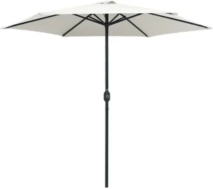 vidaXL Parasol ogrodowy na słupku aluminiowym, 270x246 cm, biały 47345 - Parasole ogrodowe - miniaturka - grafika 4