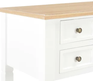 vidaXL Biurko, białe, 109,5x45x77,5 cm, drewniane vidaXL - Biurka - miniaturka - grafika 5