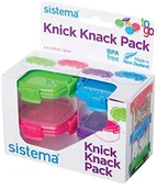 Pojemniki kuchenne - Sistema SI21127 pojemniki z pokrywką z motywem Knick Knack To Go, z tworzywa sztucznego, wymiary 20 x 20 x 10 cm, wielobarwne, 4 sztuki 21127 - miniaturka - grafika 1