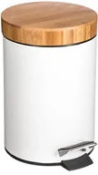 Kosze na śmieci - INSTANT D'O INSTANT DO Kosz łazienkowy na śmieci z bambusową pokrywą kolor biały 3 l jja-140801 - miniaturka - grafika 1
