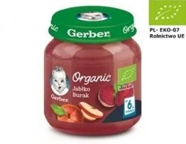 GERBER ORGANIC Jabłko/Burak po 6 m-cu 125 g - Desery dla dzieci - miniaturka - grafika 2