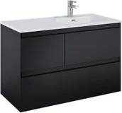 Szafki łazienkowe - Elita 168163 SZAFKA podumywalkowa SPLIT 100 3S P BLACK MATT PDW - miniaturka - grafika 1