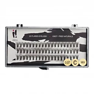 Ibra Ibra - DOUBLE FLARES EYELASH - KNOT-FREE NATURALS - Kępki sztucznych rzęs o podwójnej objętości - MIX (8 mm, 10 mm, 12 mm) IBRSOOB-JOB-03 - Pędzle do makijażu - miniaturka - grafika 2
