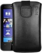 Etui i futerały do telefonów - Mumbi etui z prawdziwej skóry kompatybilne z Nokia Lumia 620 etui skórzane etui Case Wallet, czarne Nokia Lumia 620 - miniaturka - grafika 1