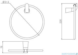 Omnires Saco wieszak na ręcznik chrom/biały SA54230CRB - Wieszaki łazienkowe - miniaturka - grafika 2