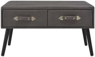 vidaXL Ławka z szufladami, 80 cm, szara, sztuczna skóra vidaXL - Ławki do przedpokoju - miniaturka - grafika 4