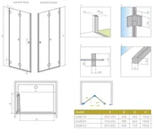 Ścianki i drzwi prysznicowe - Radaway Carena DWB Drzwi składane wnękowe 69,3-70,5x195 cm lewe 134582-01-01NL - miniaturka - grafika 1