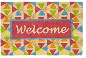 Wycieraczki - Relaxdays Wycieraczka mówiąc kokosowa Welcome 40 X 60 kolorowe mata kokosowa z antypoślizgową PCW podkładka nowoczesnych  wycieraczka wykonana z włókna kokosowego jako mata wyłapująca brud i wycieraczk 10020179 - miniaturka - grafika 1