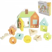 Klocki - Classic World CLASSIC WORLD Drewniana Przeplatanka Klocki do Nawlekania Klucze i Drzwi 11 el - miniaturka - grafika 1