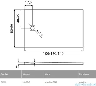 New Trendy Mori 100x80x3 B-0396 - Brodziki prysznicowe - miniaturka - grafika 2