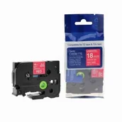 Taśmy do drukarek barwiące - Brother TZ-445 TZe-445 18mm x 8m biały druk czerwony podkład taśma zamiennik TZe-445 - miniaturka - grafika 1