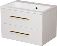 Szafki łazienkowe - Gante Szafka wisząca z umywalką biały mat 60 cm Belli Gold BEL-B-U60/39/2+KIDDY-600 - miniaturka - grafika 1