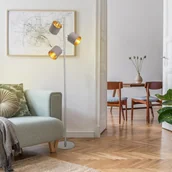 Lampy stojące - Näve Lampa stojąca Maron, 3-pkt., tkanina, brązowa - miniaturka - grafika 1