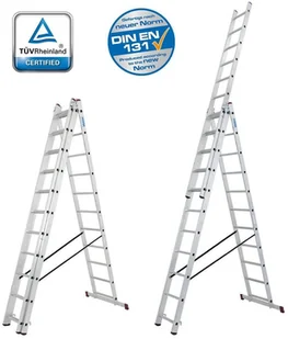 Krause 996 Drabina aluminiowa 3x11 CORDA wysokość robocza 7,25m) 99677129 77129-uniw - Drabiny - miniaturka - grafika 2