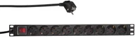 Listwy zasilające - LogiLink Listwa zasilająca do szaf PDU9C02 19\" 16A PDU 9x Schuko 2m czarna - miniaturka - grafika 1
