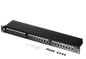 Szafy rack - NetRack Patch panel 19'' 24-porty kat. 5e FTP, z półką 104-03 - miniaturka - grafika 1