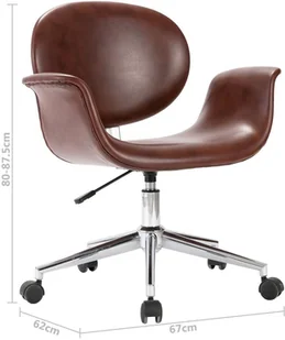 vidaXL Obrotowe krzesła stołowe, 2 szt., brązowe, sztuczna skóra 3054860 - Krzesła - miniaturka - grafika 17