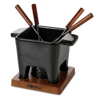 Zestawy do fondue - Boska BOSKA TAPAS ZESTAW FONDUE 400G CERAMIKA + DREWNO MAHONIOWE LENA BO-853529 - miniaturka - grafika 1