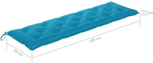 vidaXL Ławka ogrodowa z niebieską poduszką, 175 cm, lite drewno tekowe 3062803 - Ławki ogrodowe - miniaturka - grafika 11