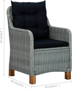 vidaXL 7-częściowy zestaw mebli ogrodowych jasnoszary 3067854 - Meble ogrodowe - miniaturka - grafika 13