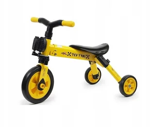 Rowerek 3-kołowy składany TCV-T701 żółty - Rowerki biegowe - miniaturka - grafika 2