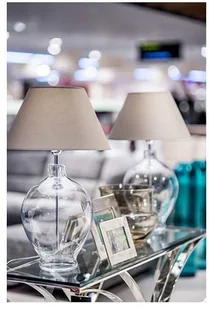 4concepts Stojąca LAMPKA sypialniana CAPRI L014041206 abażurowa LAMPA nocna szara przezroczysta L014041206 - Lampy stojące - miniaturka - grafika 2