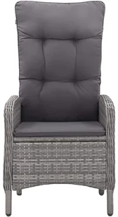 vidaXL 9-cz. zestaw mebli ogrodowych, polirattan i szkło, szary - Meble ogrodowe - miniaturka - grafika 4