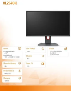 BenQ XL2540K Czarny (9H.LJMLB.QBE) - Monitory - miniaturka - grafika 7
