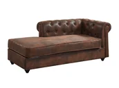 Szezlongi - Vente-Unique Szezlong chesterfield SHIREL z mikrofibry o wyglądzie postarzanej skóry - miniaturka - grafika 1