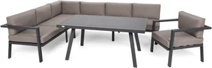 HOME &amp; GARDEN Narożne meble ogrodowe aluminiowe Miami Grey / Taupe 489512 - Meble ogrodowe - miniaturka - grafika 2