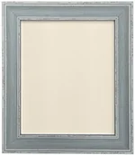 Ramki na zdjęcia - NA FRAMES BY POST FRAMES BY POST Scandi postarzana niebieska ramka zdjęcia z okładką w kolorze kości słoniowej 23 x 15 cm VB00PW77OAK - miniaturka - grafika 1