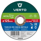 Tarcze do pił - Verto Tarcza tnąca do metalu 125 x 1.5 x 22.2 mm TOP-61H532 - miniaturka - grafika 1