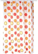 Zasłony prysznicowe - MSV Zasłona do kabiny prysznicowej firmy , motyw: pierścienie, poliester, biały/czerwony, 200 cm x 180 cm 140261 - miniaturka - grafika 1