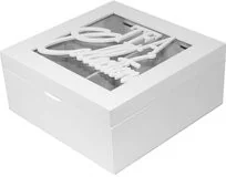 Pigmejka Skrzyneczka na herbatę PIGMEJKA, biała, 8x18x18 cm - Pojemniki kuchenne - miniaturka - grafika 3