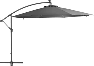 vidaXL Parasol wiszący ze słupkiem aluminiowym, 350 cm, antracytowy - Parasole ogrodowe - miniaturka - grafika 2