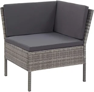 vidaXL 8-cz. zestaw wypoczynkowy do ogrodu, poduszki, rattan PE, szary - Meble ogrodowe vidaXL 8-cz. zestaw wypoczynkowy do ogrodu, poduszki, rattan PE, szary - Meble ogrodowe - miniaturka - grafika 8