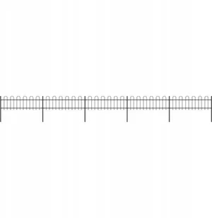 Vidaxl z zaokrąglonymi końcami, stalowe, 8,5x0,6 m, czarne - Ogrodzenia - miniaturka - grafika 2