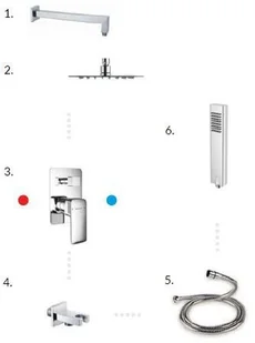 Actima Zestaw prysznicowo - wannowy podtynkowy KERIA AREX.SET.2045CR - Zestawy prysznicowe - miniaturka - grafika 2