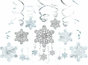 Amscan Dekoracja wisząca świderki Płatki śniegu - 10 szt. 670550 - Wielkanoc - miniaturka - grafika 2