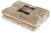 Narzuty - DecoKing kocyk koc z mikrofazy z mikrofibry koc polarowy pled narzuta polarowa miękka delikatnie przytulna skandynawskiego stylu Henry, cappuccino, 70 x 150 cm 32169 - miniaturka - grafika 1