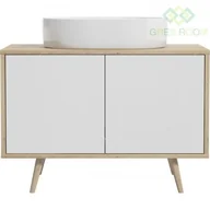 Szafki łazienkowe - Oltens Oltens Hedvig szafka 95 cm podumywalkowa wisząca biały połysk/dąb nova 60200060 - miniaturka - grafika 1