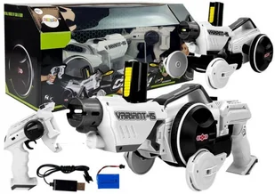 LEANToys Pistolet Wyrzutnia Autko 2 w 1 Zdalnie Sterowany Piankowe Krążki Biały 2,4 G - Zabawki zdalnie sterowane - miniaturka - grafika 2
